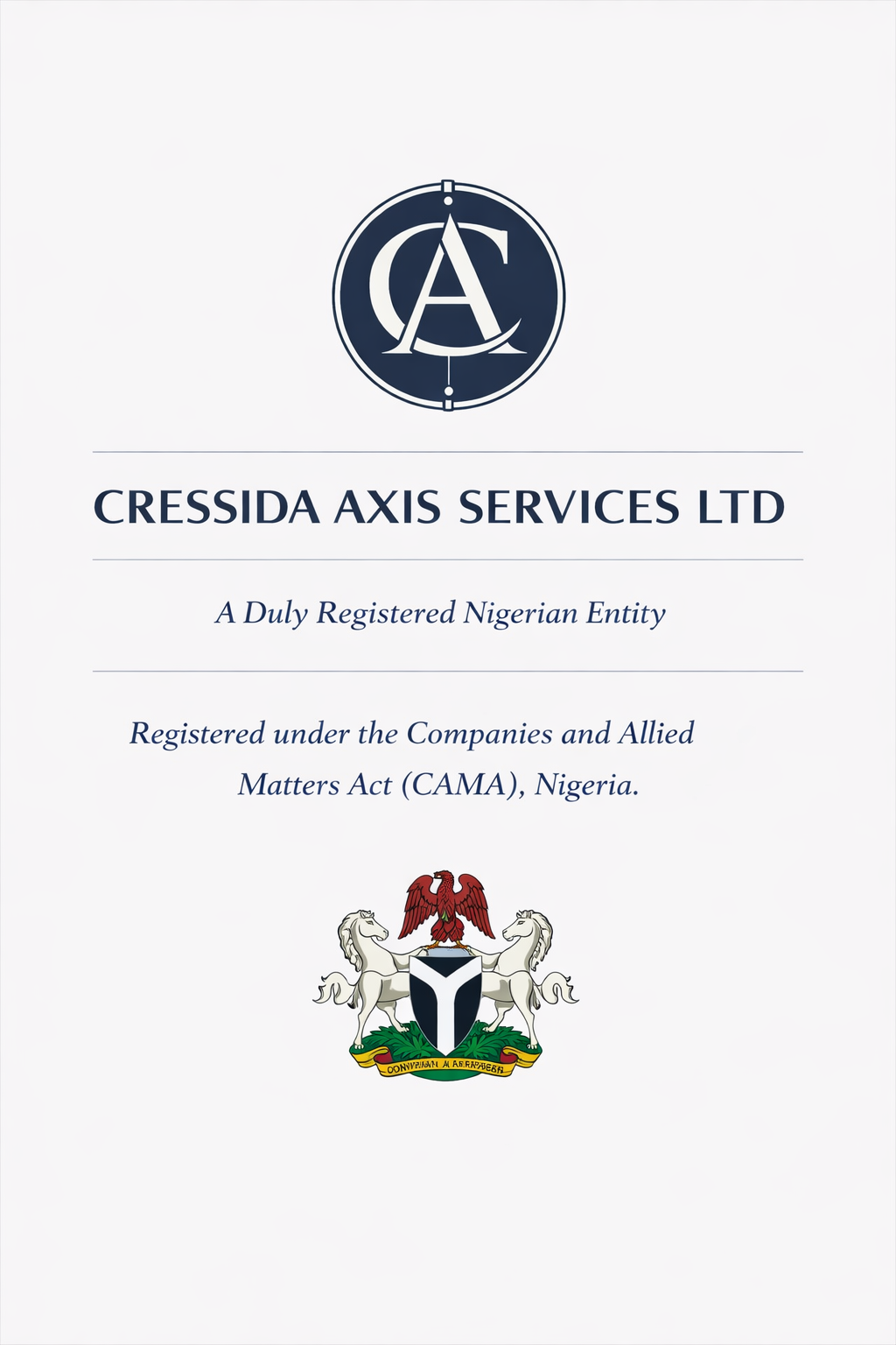 Cressida Axis Services Ltd — a duly registered Nigerian entity